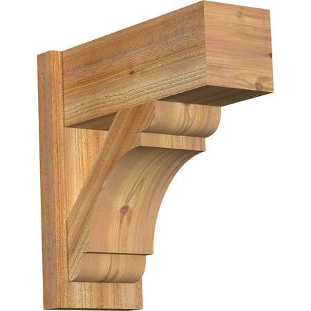 Ekena Millwork Olympic Block Rough Sawn Outlooker, Western Red Cedar, 8"W x 20"D x 20"H OUT08X20X20OLY05RWR